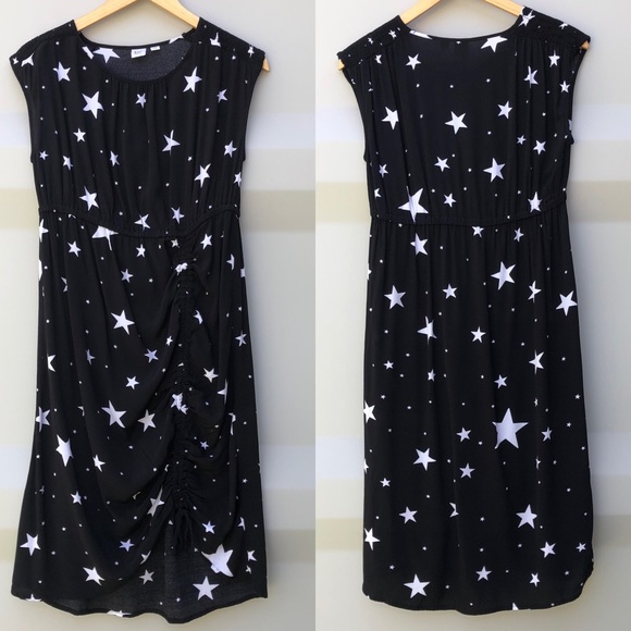 GAP black with stars printed maternity dress S - Picture 1 of 6